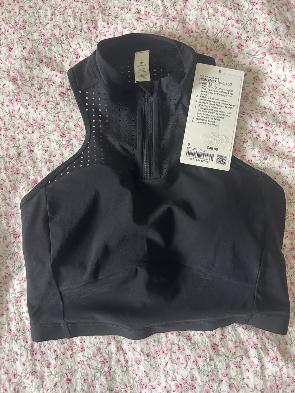 lululemon athletica Black High Neck Run and Train tank